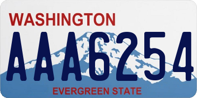 WA license plate AAA6254