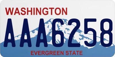 WA license plate AAA6258