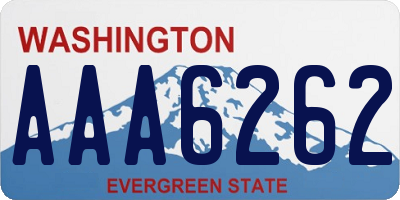 WA license plate AAA6262