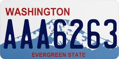 WA license plate AAA6263