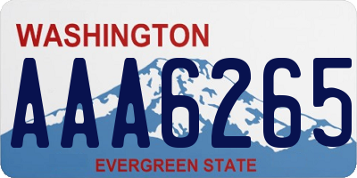 WA license plate AAA6265