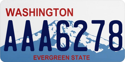 WA license plate AAA6278