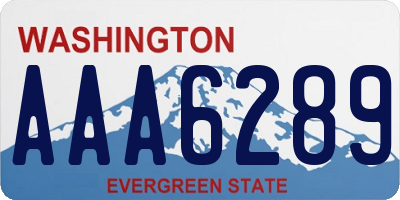 WA license plate AAA6289
