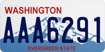 WA license plate AAA6291