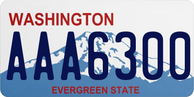 WA license plate AAA6300