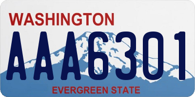 WA license plate AAA6301