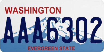 WA license plate AAA6302