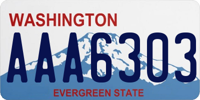 WA license plate AAA6303