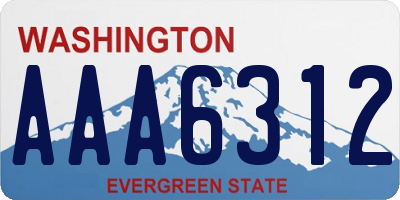 WA license plate AAA6312