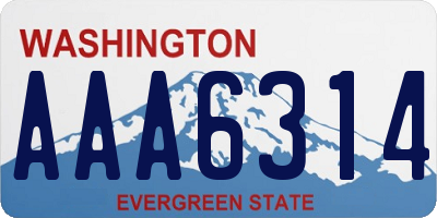 WA license plate AAA6314