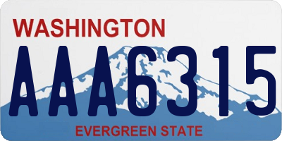 WA license plate AAA6315