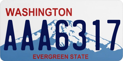 WA license plate AAA6317