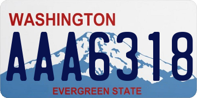 WA license plate AAA6318