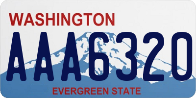 WA license plate AAA6320