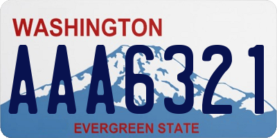 WA license plate AAA6321