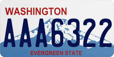 WA license plate AAA6322