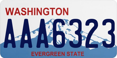 WA license plate AAA6323