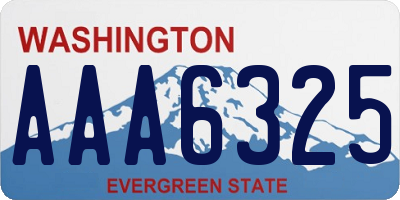 WA license plate AAA6325