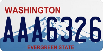 WA license plate AAA6326