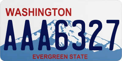 WA license plate AAA6327