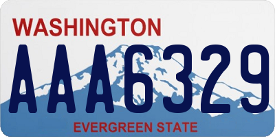 WA license plate AAA6329