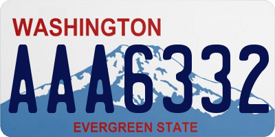 WA license plate AAA6332