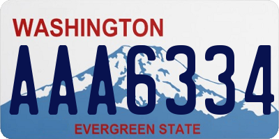 WA license plate AAA6334