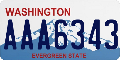 WA license plate AAA6343