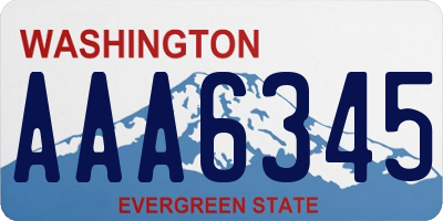 WA license plate AAA6345