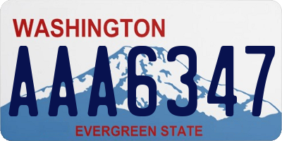 WA license plate AAA6347