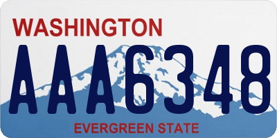 WA license plate AAA6348