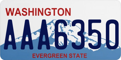 WA license plate AAA6350