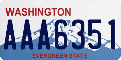 WA license plate AAA6351
