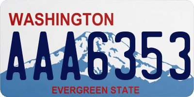 WA license plate AAA6353