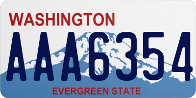 WA license plate AAA6354