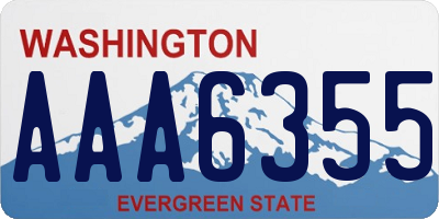 WA license plate AAA6355