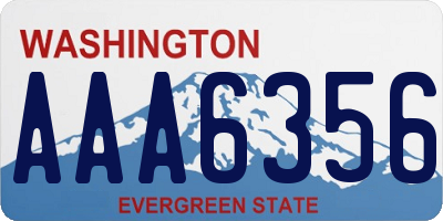 WA license plate AAA6356