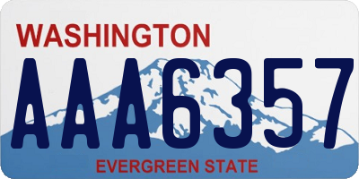 WA license plate AAA6357