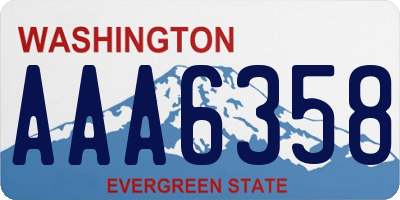 WA license plate AAA6358