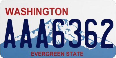 WA license plate AAA6362