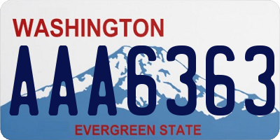 WA license plate AAA6363