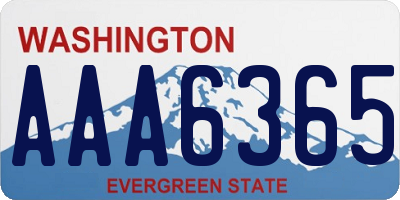 WA license plate AAA6365