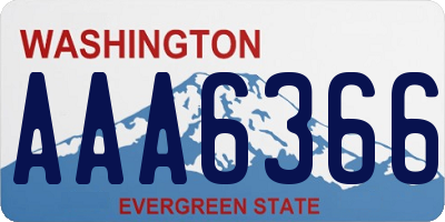 WA license plate AAA6366