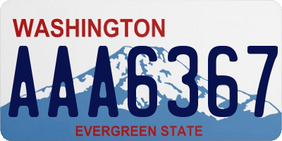 WA license plate AAA6367