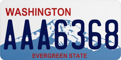 WA license plate AAA6368