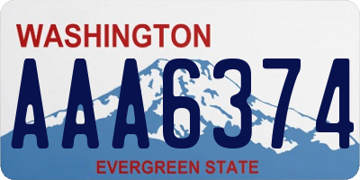 WA license plate AAA6374