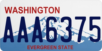 WA license plate AAA6375