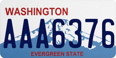 WA license plate AAA6376