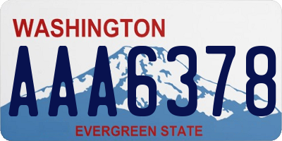 WA license plate AAA6378