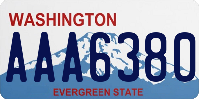 WA license plate AAA6380